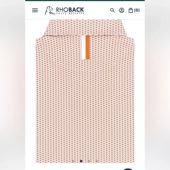 Rhoback Men's University of Texas UT Longhorn Patterned Short Sleeve Polo Large - Picture 4 of 7